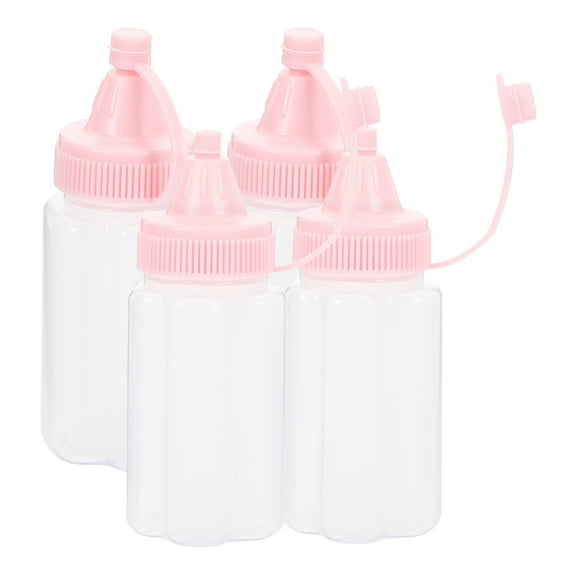 Masteelf 4PCS Honey Jars Squeeze Honey Bottles Reusable Empty Syrup Squeeze Bottles