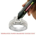 thumbnail image 3 of AFFY 1.50CT Princess & Round Moissanite Diamond Halo Bridal Ring Set in 10K Solid White Gold-4, 3 of 8