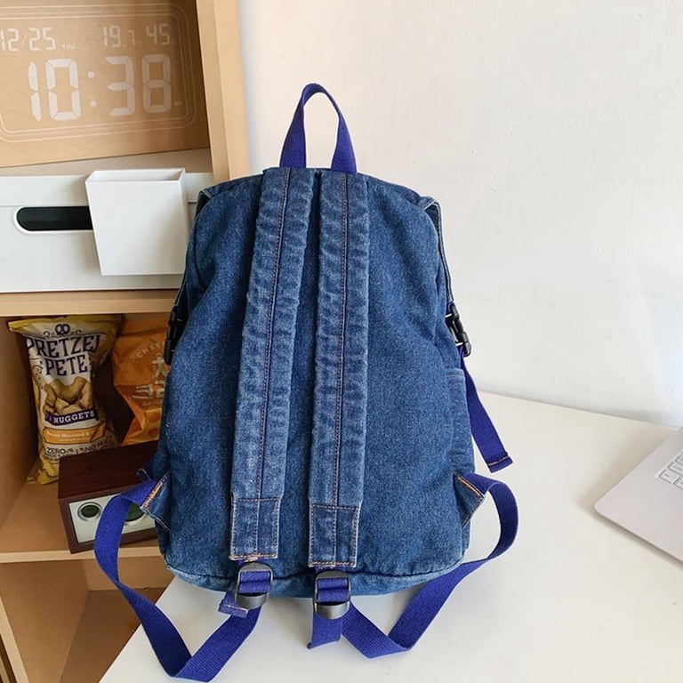 Casual Daypack Aesthetic Jeans Backpack Large Capacity  display picture 1