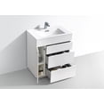 thumbnail image 5 of KubeBath Milano 30" High Glossy White Wall Mount Modern Bathroom Vanity, 5 of 5