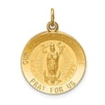 thumbnail image 5 of 14k Yellow Gold Solid Solid Polished/Satin Round Our Lady of Guadalupe Medal Charm Pendant, 5 of 7