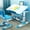 Blue, variant on ZToonmas School Supplies Children'S Combined Study Table Plastic Work Table Can Be Raised and Lowered