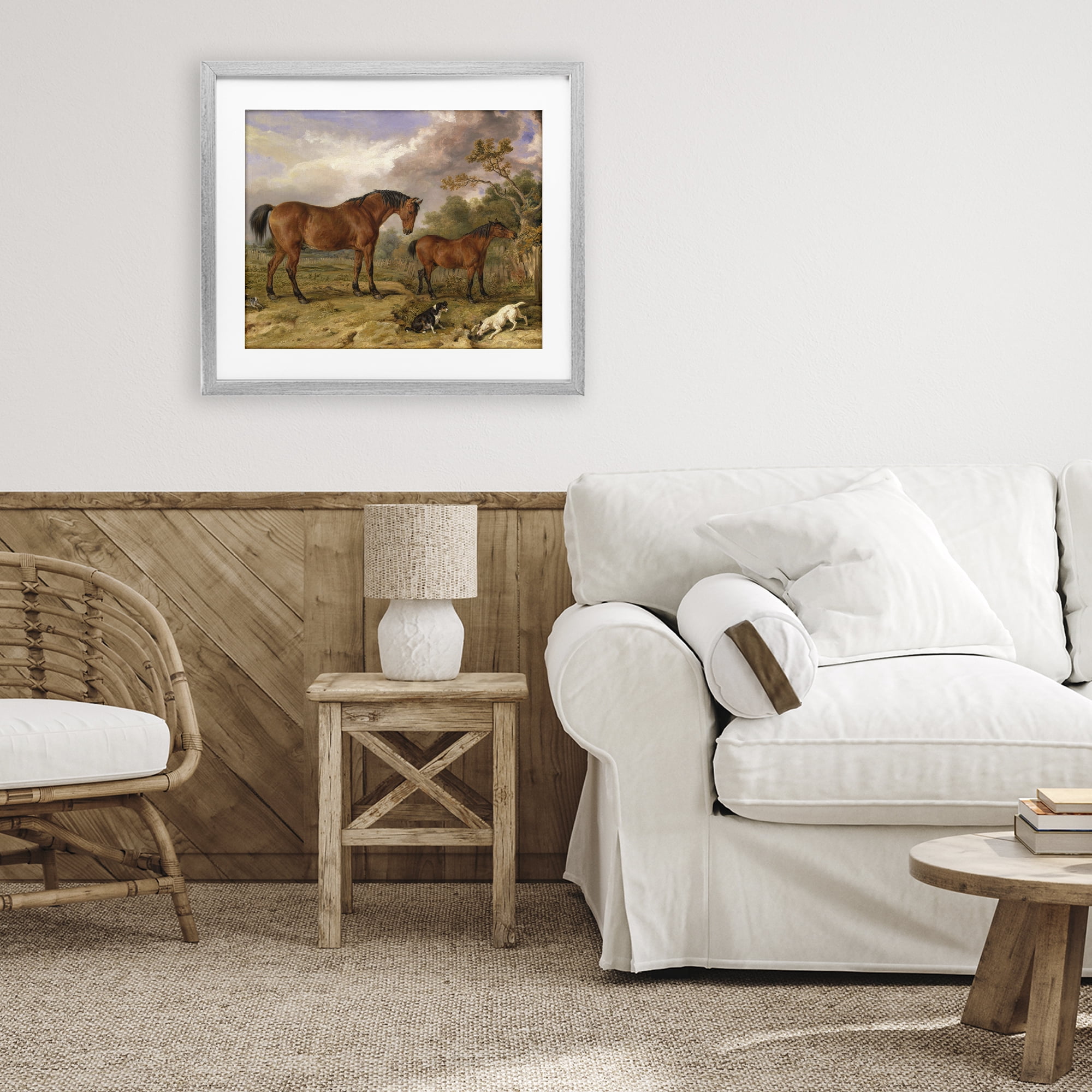 Stupell Industries Classic Portrait of Horses Gray Framed Print Under Glass, design by Tina LeCour