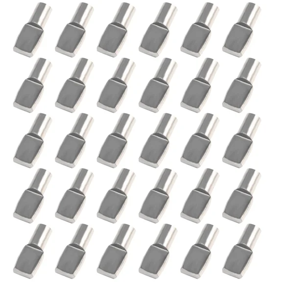 60Pcs 6Mm Nickel Plated Spoon Shaped Cabinet Shelf Support Pin Peg