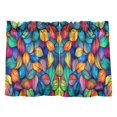 thumbnail image 7 of Yayeee Kitchen Curtains Tier Pair Light Filtering 27"x24" Rod Pocket Short Cafe Window Panel, Vibrant Art Leaves Pattern, 7 of 7