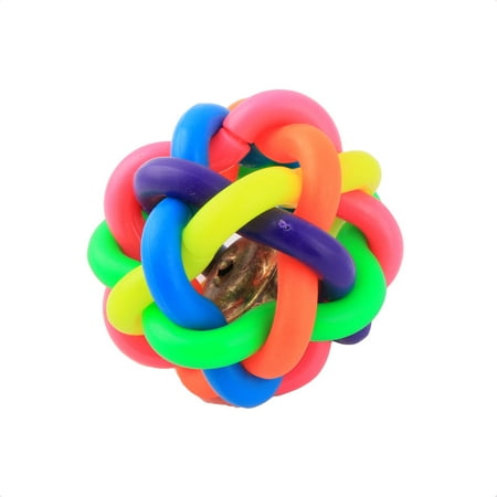 Bone Pet Toy - Pet Dog Doggy Woven Knot Bone Chew Play Teeth Ball Toy Multicolor 3 Inches Dia