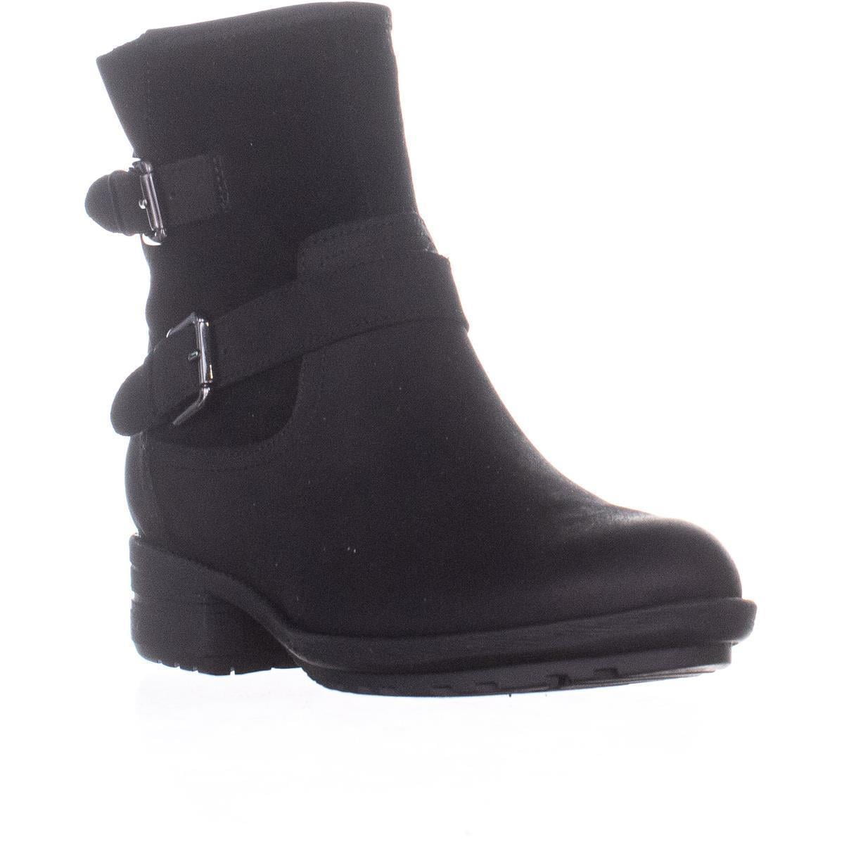 womens black block heel ankle boots