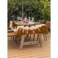 thumbnail image 4 of Rectangle Outdoor Tablecloth With Umbrella Hole And Zipper– Abstract Explosion Tie Dye Waterproof Patio Table Cover for Party, Picnic, Backyard, 60"x84" , Brown White, 4 of 8