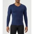 thumbnail image 5 of Men's V Neck Compression Shirt Long Sleeve, Athletic Workout Shirts & Gym Undershirts, Active Sports Base Layer Top for Running, Fitness, Muscle Recovery & Cold Weather Navy S, 5 of 9