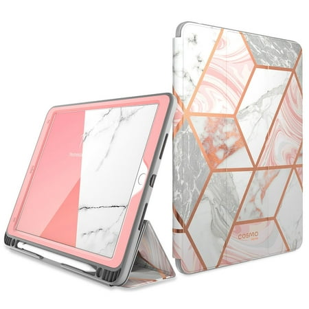 iPad Air 3 Case 10.5" 2019 (3rd Generation), iPad Pro 10.5 Case 2017, [Built-in Screen Protector] i-Blason [Cosmo] Trifold Stand Protective Case Cover with Pencil Holder and Auto Sleep/Wake (Marble)