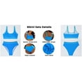 thumbnail image 5 of MOSHU High Waisted Womens Bikini Sets Sporty Two Piece Swimsuits for Women Color Block High Cut Bathing Suits, 5 of 7