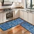 thumbnail image 3 of Kitchen Rugs Sets Of 2,Blue Pioneer Flower and Paisley Pattern Anti Fatigue Kitchen Mat Rugs Non Slip Washable,Decorative Kitchen Floor Mats for Kitchen,Sink,Laundry,17"x47"+17"x47", 3 of 5