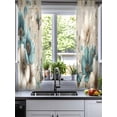 thumbnail image 2 of Teal Tulip Butterfly Sheer Curtains 45 Inch Length 2 Panels Set for Living Room/Bedroom, Beige Turquoise Floral Vintage Rustic Kitchen Curtains Grommet Semi-Sheer Curtains Window Treatments 42"x45"x2, 2 of 7
