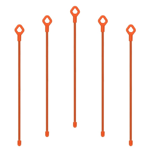 Uxcell Silicone Cable Ties, 10 Inch Reusable Twist Cable Ties Heavy Duty Bendable for Bundling Holding, 5 Pcs, Orange