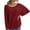 Red, variant on HAiming Women's Fall Winter Crewneck Shirts Solid Color Long Sleeve Button Tops Plus Size Casual Loose Pullover Blouse