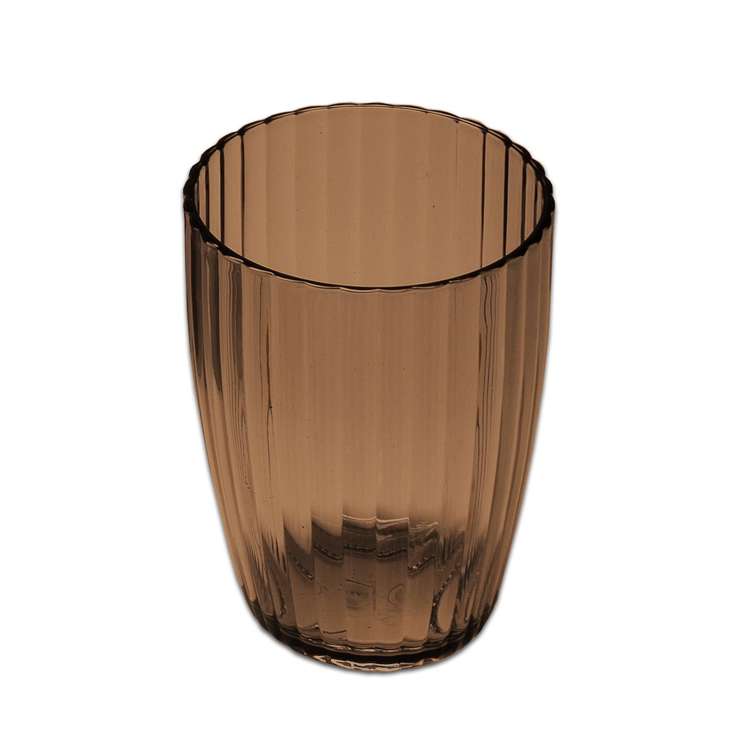 Ribbed Acrylic Bath Accessory Tumbler Brown