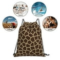 thumbnail image 5 of TEQUAN Drawstring Backpack Sports Gym Sackpack, Brown Giraffe Texture Prints Polyester Water Resistant String Bag for Women Men, 5 of 8