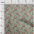 thumbnail image 2 of oneOone Georgette Viscose Light Green Fabric Florals Craft Projects Decor Fabric Printed By The Yard 42 Inch Wide, 2 of 4