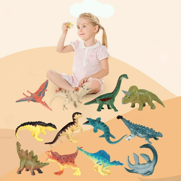 Modelo de animales de plástico de 12 piezas, juego de figuras de animales, modelo pintado a mano para enseñanza Prop, juguete para , decoración d , Dinosaurio