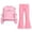 Pink, variant on BXJX Girls Outfit Sets 2 Piece Size 10-12, Bow Decor Spring Fall Crew Neck Long Sleeve Kids Sweatshirts and Flare Pants Sets Beige