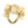 thumbnail image 1 of Peluca de fibra sintética suave con moños para cosplay, ideal para presentaciones en el escenario, fiestas de máscaras y recuerdos., 1 of 9