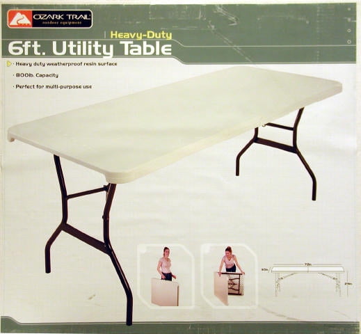 Ozark Trail 6'-center-folding-blowmold-table