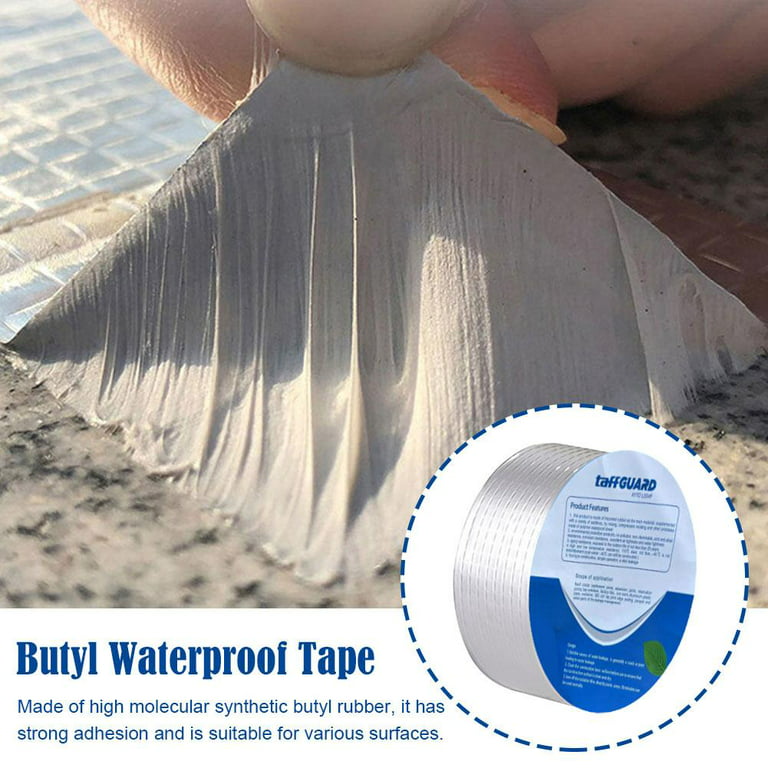 Super Waterproof Aluminum Butyl Tape, 2-Inch x 16-Foot, Aluminum Foil Tape  with Butyl Rubber Adhesive for Window and Metal Roof Flashing, Patching and