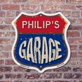 thumbnail image 4 of Philip's Garage (2 Pack) 12 inch X 12 inch Shield Shaped Commercial Grade Plastic Signs Weather Resistant, UV Protected To last, Gift for Dads and Uncles Classic Americana Crafted in, 4 of 7