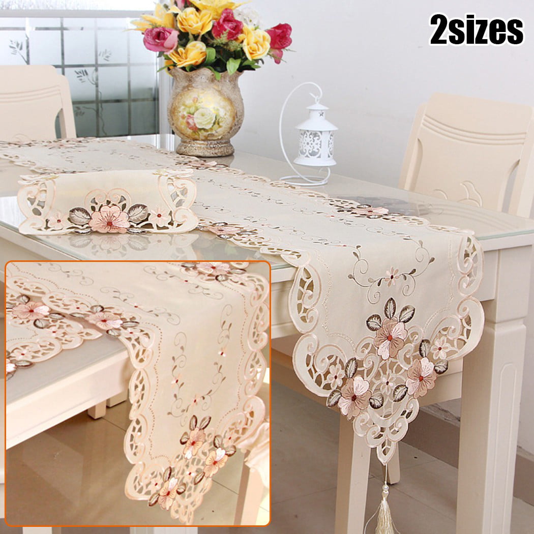 Elegantly embroidered top quality table runners for furniture and home deco 