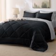 thumbnail image 1 of Juego de edredón Bedsure, tamaño completo, reversible, negro, 7 piezas, 1 of 7