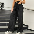 thumbnail image 5 of Sngxgn Cargo Pants for Women Pants Y2K Baggy Casual High Waist Wide Leg Track Pants Streetwear(Black,S), 5 of 7