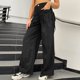 thumbnail image 4 of Gibobby Pantalones tipo cargo mujer 2023 Pantalones cargo Mujer Ropa holgada de ajuste relajado Pantalones negros Cintura alta Cremallera Cintura delgada(Negro,M), 4 of 5