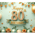 thumbnail image 3 of Decorative Design Happy Birthday Banner Golden Theme 80th Birthday Party Decoration for Birthday Party Event Celebration Milestone Celebration Indoor Decoration, 3 of 7