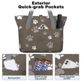 thumbnail image 2 of Tote Bag for Women - Brown Dog Paw Footprint Shoulder Bag - Large Utility Work Duffle Bag with Zipper Handbag for Travel, Work, Sprots, 2 of 5