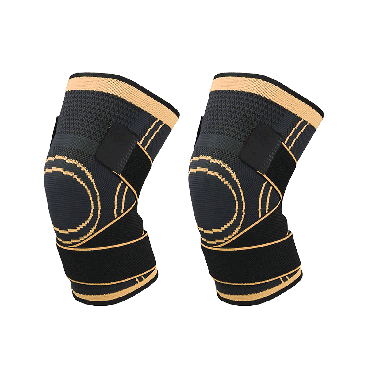 Knee Sleeve Compression Knee Pads Knee Brace Support with Adjustable Compression Straps for Joint Pain and Arthritis Relief Improved Circulation Black L 1PC 