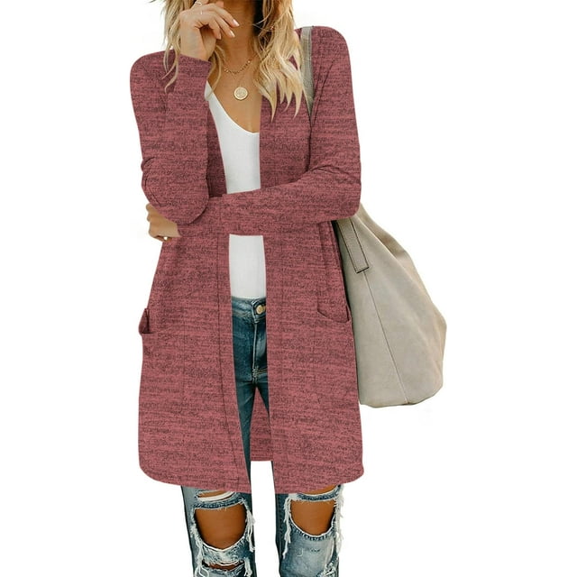 MISFAY Women's Cardigans Long Sleeve with Pockets - Open Front Lightweight Cardigan