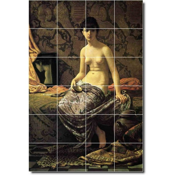 Ceramic Tile Mural-Elihu Vedder Nudes Shower Tile Mural 24. 32" w x 48" h using (24) 8 x 8 ceramic tiles