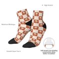 thumbnail image 6 of Rateoe Brown Palms Pattern Quarter Crew Socks,Toe Seamed Ankle Socks,Cotton Cushioned Breathable Athletic Crew Sports Socks, 6 of 7