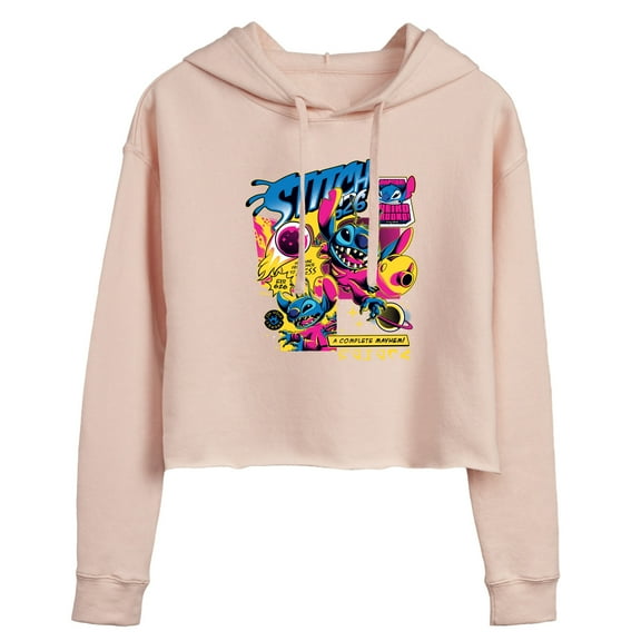 Disney - Lilo & Stitch - Stitch Comic Page - Juniors Cropped Pullover Hoodie