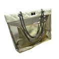 thumbnail image 1 of Conjunto de dos bolsos para mujer, niña, transparente, con cadena, bandolera, bolso de mano, buena seguridad, bolsos de mensajero cruzados de PU Speravity  BB5465-06, 1 of 5