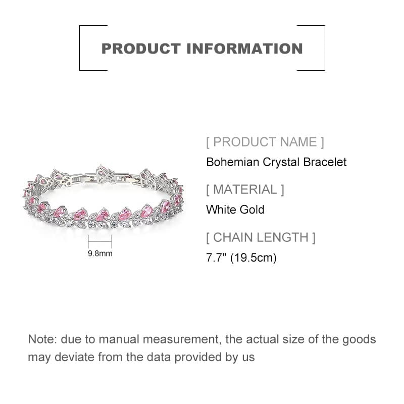 PAENENPH 14K Gold Bohemian Crystal Bracelet for Women,Luxury Branch Shape Natural Pink Crystal Charm Bracelet,Fashion Bracelet Jewelry Gift for Her