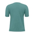 thumbnail image 6 of DondPO Women's T-Shirts Women's Round Neck Short Sleeved Loose T Shirt with A Knit Bottom Short top Shirts for Women Womens tops Green XL, 6 of 9