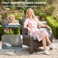 thumbnail image 6 of POCASSY Outdoor Accent Chairs Set of 2 with Cushions, Outside Brown Wicker Lounge Chairs with Stainless Metal Armrest for Porch, Garden, Deck, Gray, 6 of 11