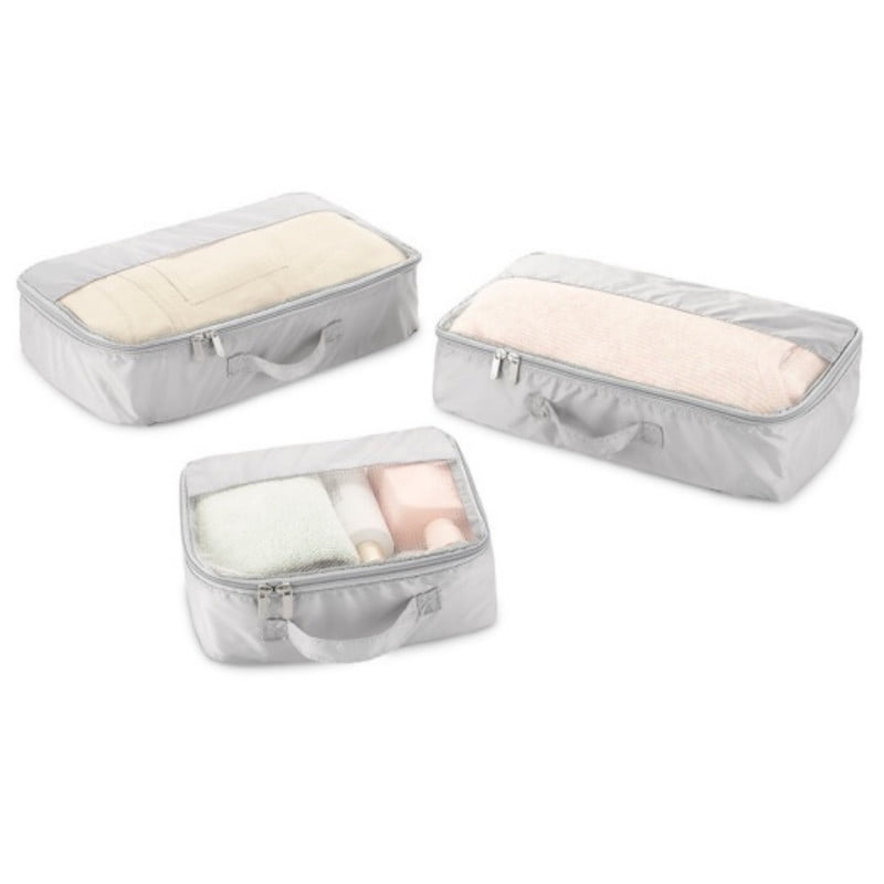 Whitmor Gray Set Of 3 Travel Packing Lightweight Luggage Organizers Cubes