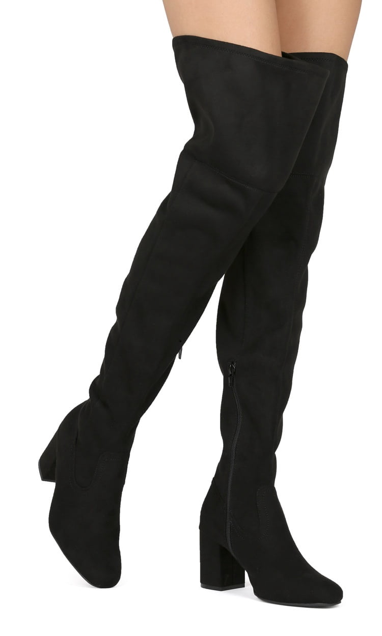 Low Block Heel Riding Boot - Walmart 