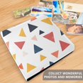 thumbnail image 4 of FORMRS 3 Ring Photo Album 4"x6" Self Adhesive Large Capacity PU Leather Cover, Abstract Triangles, 4 of 8