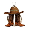 thumbnail image 1 of Ornamento de botas de vaquero plana 2D y accesorio acrílico para colgar para el automóvil para el automóvil de la trasera del de la espejo Estilo C, 1 of 8