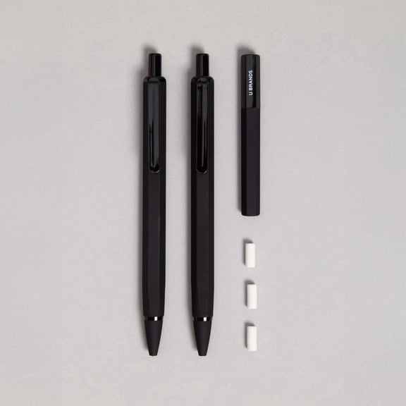U Brands Cambria Mechanical Pencils, 2 Count, Midnight  Black
