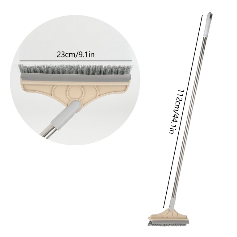 MTFun Long Handle Floor Scrub Brush Kitchen Push Broom with 120° Rotatable  Head Stiff Bristles Window Brush Detachable Bathroom Push Brush Cleaning