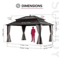 thumbnail image 3 of Sunjoy 16x12 Gazebo Steel Hardtop with Curtain and Netting - Brown Aluminum Posts,,Kingston Series, 3 of 18